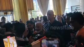 Indian prime minster Narendra Modi reaches Kyiv Visuals shared by Indian diaspora there who were there to welcome prime minister Narendra Modi