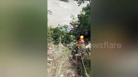 Fourteen killed after bus crashes into river in Nepal's Pokhara