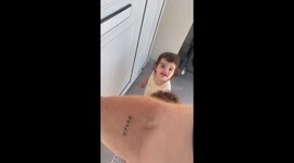 Twins' first meeting with baby brother goes exactly as per parents' expectations
