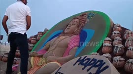 'Kill the Evil': Sand Artist Creates Mesmerizing Sand Art for Janmashtami in Northern India