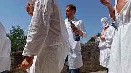 Every seven years in the town of Guardia Sanframondi in the province of Benevento, the seven-year penitential rites are held in honor of the Madonna dell'Assunta, in which hooded men dressed in white divided into