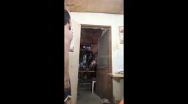 Person hits ceiling while doing pull-ups on door in Taguig, Philippines