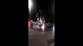 An arrest during the Notting Hill Carnival in west London late at night