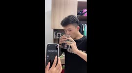 Chinese man impressively downs 500ml of beer in one gulp