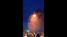 Ferris Wheel Catches Fire Highfield Festival in Leipzig
