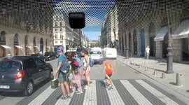 The most dangerous pedestrian crossings in Paris are those without traffic lights.  Perfect example on this video: Pedestrians' right-of-way violation. Paris, Place Vendôme, France. 26 aug 2024