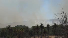 United States: Jurupa Valley 33 Acre Brush Fire in River Bottom