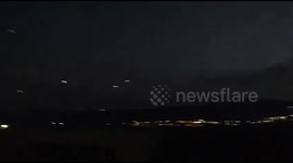 Israel: Sky Over Galilee Illuminates as Israeli Iron Dome Activates Amid Hezbollah Rocket Barrage