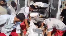 Palestine: Palestine Red Crescent teams transported the bodies of 14 individuals from Hamad City in Khan Yunis to Nasser Medical Hospital