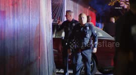 USA: Panorama City  Man Shot in Car Plows Into Fence