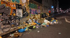 Huge piles of rubbish piled up on the streets of Notting Hill after the Notting Hill Carnival