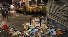 Notting Hill streets full of rubbish after the Notting Hill Carnival