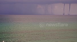 USA: Twin Tornadoes of the Sea, Rare Double Waterspouts Mesmerize Palm Beach