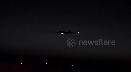 USA: Nighttime Landing of TU-2S Dragon Lady at Beale Air Force Base