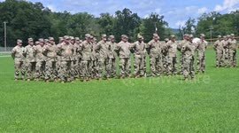 USA: B-roll, 56th SBCT deployment ceremony