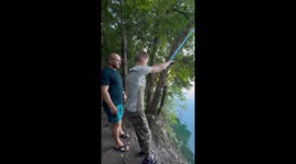 Rope Swing Fails Sends Wrong Person Into Lake