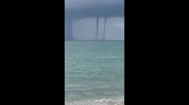 Twin Waterspouts Form in Palm Beach, Florida
