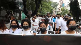 India: Members of the Kolkata Corporate Cricket Team attend a protest rally against the rape and murder of a PGT woman doctor