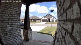 Trampoline Flies Over Home