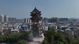 Iconic Chinese temple demolished with explosives