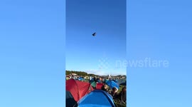 Video shows strong winds sending tents flying into the air at Leeds Festival