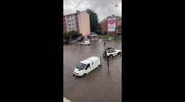 Abrupt summer rain in Tartu, Estonia has caused heavy flooding, creating challenges for both drivers and pedestrians.