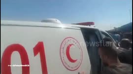 Palestine: The Palestine Red Crescent Society’s EMS teams continue their work in providing first aid to the wounded and injured