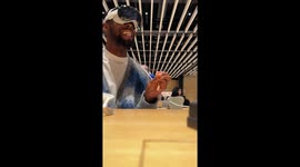 Man's jaw drops as he experiences 'Apple Vision Pro' at an Apple store