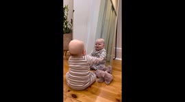 Baby delights mirror 'Friend' in adorable POV video