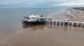 Drone footage of Blackpool central pier showing the amazing historic pier