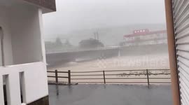 Japan: Rivers Swell In Yakushima As Typhoon Shanshan Brings Torrential Rains