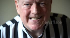 Ex-miner celebrates getting new teeth after living on diet of soup and painkillers