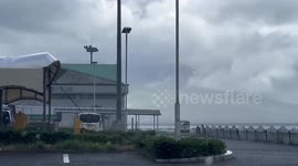 Typhoon Shanshan approaches Sakurajima, Japan