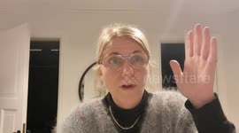 Person slips and falls while showing off outfit in Valbo, Sweden