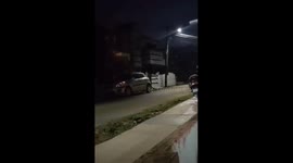 Elephant spotted walking on street in Caloto, Cauca, Colombia