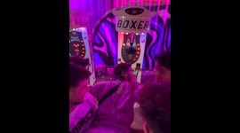Friend rams another head-first into boxing machine in Romania