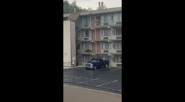 Black bear spotted outside hotel rooms in Gatlinburg, Tennessee