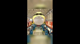 Time-lapse: Final assembly of China's homegrown C919 aircraft
