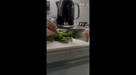 Girl's perfect aesthetic cooking video Ruins from a broken dish handle mishap