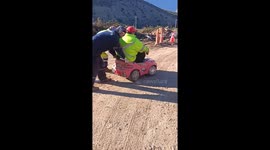 Person falls from toy car in Santiago, Chile