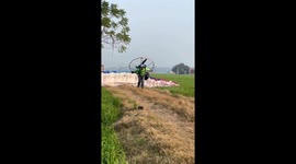 Paragliding flower drop at religious ceremony in Gurdaspur