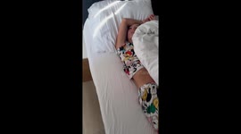 Mom’s morning shout successfully wakes up the sleepy stepdaughter from bed