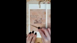 Woman creates a stunning coffee-themed scrapbook spread with artistic flair