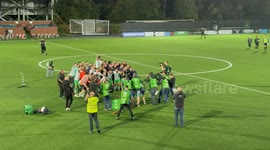 TNS celebrate becoming first Welsh football club to qualify for group stage of UEFA competitions