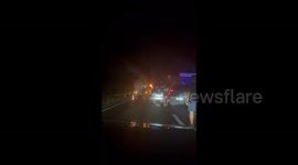 China: Car Crash Cause Fire and Explosion