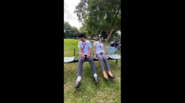 Santa Cruz bench rockers fall over backwards