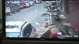 SUV driving in wrong direction crashes into shop