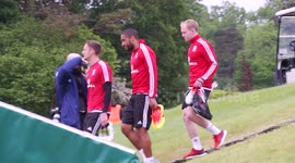 Captain Ashley Williams training ahead of Euros 2016