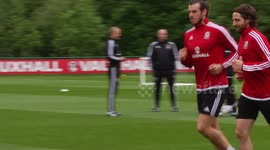 Wales football team, including Gareth Bale, train ahead of Euro 2016