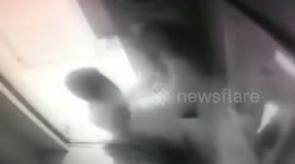 Man smashes elevator